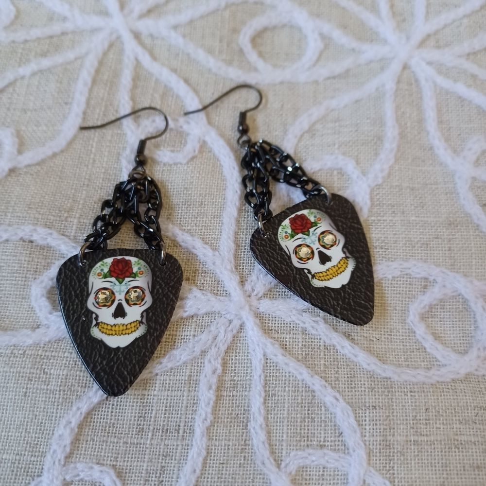 Guitar Pick Dangling Earrings